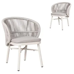 Set of 2 - Jamil Sand White Outdoor Dining Chair - Light Grey by Interior Secrets - AfterPay Available by Interior Secrets, a Dining Chairs for sale on Style Sourcebook