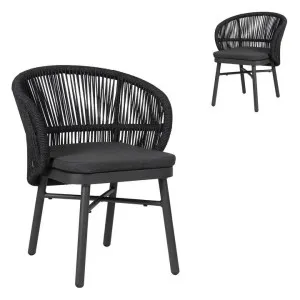 Set of 2 - Jamil Outdoor Dining Chair - Charcoal by Interior Secrets - AfterPay Available by Interior Secrets, a Dining Chairs for sale on Style Sourcebook
