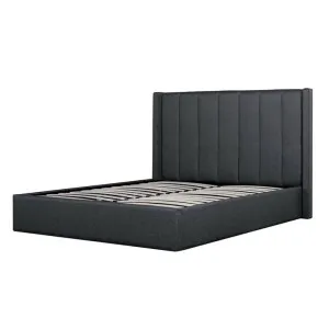 Ex Display - Betsy Fabric King Bed Frame - Charcoal Grey with Storage by Interior Secrets - AfterPay Available by Interior Secrets, a Beds & Bed Frames for sale on Style Sourcebook