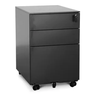 Ex Display - Russel 3 Drawers Mobile Pedestal - Black by Interior Secrets - AfterPay Available by Interior Secrets, a Dressers & Chests of Drawers for sale on Style Sourcebook