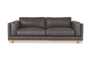 Nevada Leather 4 Seat Sofa, Graphite, by Lounge Lovers by Lounge Lovers, a Sofas for sale on Style Sourcebook