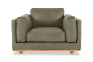 Nevada Leather Modern Armchair, Texas Moss, by Lounge Lovers by Lounge Lovers, a Chairs for sale on Style Sourcebook