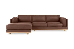 Nevada Leather Left Hand Chaise Sofa, Phoenix Coffee, by Lounge Lovers by Lounge Lovers, a Sofas for sale on Style Sourcebook