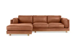 Nevada Leather Left Hand Chaise Sofa, Phoenix Saddle, by Lounge Lovers by Lounge Lovers, a Sofas for sale on Style Sourcebook
