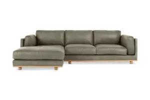 Nevada Leather Left Hand Chaise Sofa, Texas Moss, by Lounge Lovers by Lounge Lovers, a Sofas for sale on Style Sourcebook