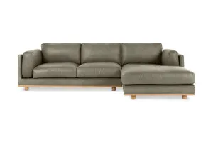 Nevada Leather Right Hand Chaise Sofa, Texas Moss, by Lounge Lovers by Lounge Lovers, a Sofas for sale on Style Sourcebook