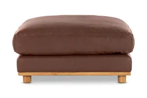 Nevada Leather Ottoman, Phoenix Coffee, by Lounge Lovers by Lounge Lovers, a Ottomans for sale on Style Sourcebook