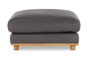 Nevada Leather Ottoman, Graphite, by Lounge Lovers by Lounge Lovers, a Ottomans for sale on Style Sourcebook