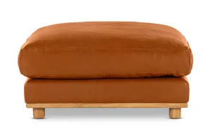 Nevada Leather Ottoman, Ranch Tan, by Lounge Lovers by Lounge Lovers, a Ottomans for sale on Style Sourcebook