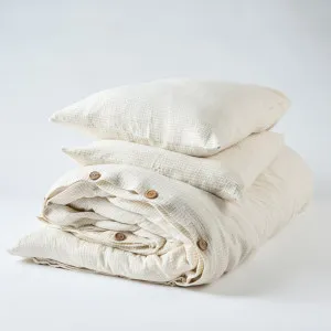 Marina Duvet in Off White w' Natural Stripe | King in 240x210cm (pre order) | Eadie Lifestyle by null, a Quilt Covers for sale on Style Sourcebook
