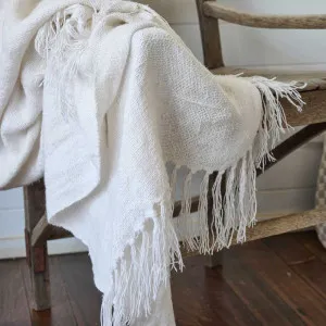 Bedouin Oversized Linen Throw in Ivory | Eadie Lifestyle by null, a Throws for sale on Style Sourcebook