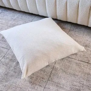 Marina Floor Cushion in Off White w' Natural Stripe  |  Cover Only 80x80cm  |  Eadie Lifestyle by null, a Cushions, Decorative Pillows for sale on Style Sourcebook