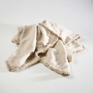 Luca® Boho Linen Throw in Natural | 200x140cm | Eadie Lifestyle by null, a Throws for sale on Style Sourcebook