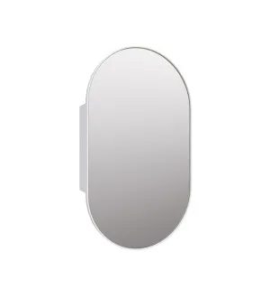 Anya Pill Shape Mirror Cabinet White 96cm x 56cm by Luxe Mirrors, a Cabinets, Chests for sale on Style Sourcebook