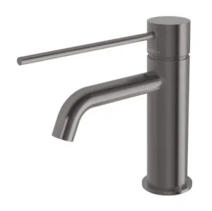 Vivid Slimline Basin Mixer Curved Outlet With Extended Lever | Made From Brass In Brushed Carbon By Phoenix by PHOENIX, a Bathroom Taps & Mixers for sale on Style Sourcebook