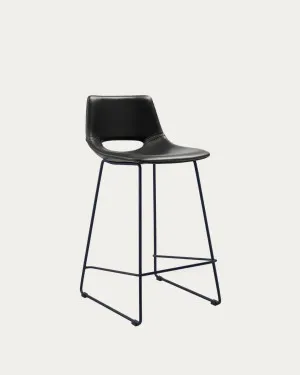 Black synthetic leather Zahara barstool height 76 cm by null, a Bar Stools for sale on Style Sourcebook