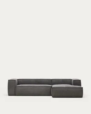 Blok 3-seater sofa with right chaise longue thick grey corduroy 300 cm by null, a Sofas for sale on Style Sourcebook