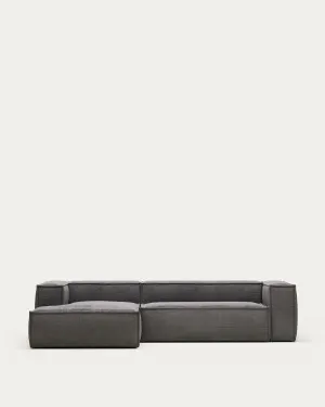 Blok 3-seater sofa with left chaise longue thick grey corduroy 300 cm by null, a Sofas for sale on Style Sourcebook