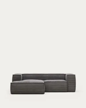 Blok 2-seater sofa with left chaise longue thick grey corduroy 240 cm by null, a Sofas for sale on Style Sourcebook