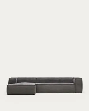 Blok 4-seater sofa with left chaise longue thick grey corduroy 330 cm by null, a Sofas for sale on Style Sourcebook