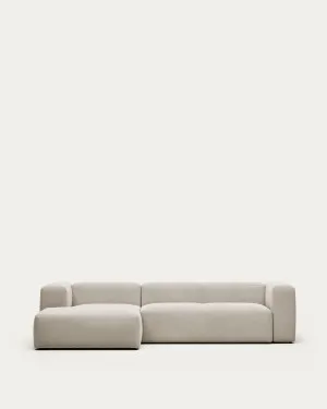 Blok 3-seater sofa with left chaise longue beige chenille 300 cm by null, a Sofas for sale on Style Sourcebook