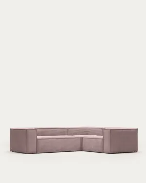 Blok 3-seater corner sofa thick pink corduroy 290 x 230 cm / 230 x 290 cm by null, a Sofas for sale on Style Sourcebook