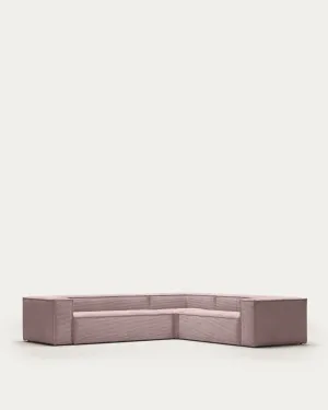 Blok 5-seater corner sofa thick pink corduroy 320 x 290 cm / 290 x 320 cm by null, a Sofas for sale on Style Sourcebook