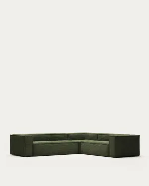 Blok 5-seater corner sofa thick green corduroy 320 x 290 cm / 290 x 320 cm by null, a Sofas for sale on Style Sourcebook