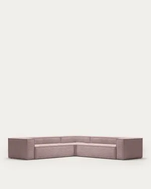 Blok 6-seater corner sofa thick in pink corduroy 320 x 320 cm by null, a Sofas for sale on Style Sourcebook