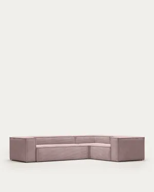 Blok 4-seater corner sofa thick pink corduroy 320 x 230 cm / 320 x 230 cm by null, a Sofas for sale on Style Sourcebook