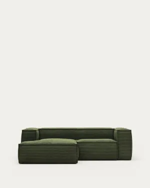 Blok 2-seater sofa with left chaise longue thick green corduroy 240 cm by null, a Sofas for sale on Style Sourcebook