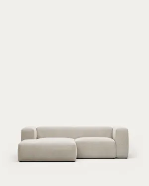 Blok 2-seater sofa with left chaise longue beige chenille 240 cm by null, a Sofas for sale on Style Sourcebook