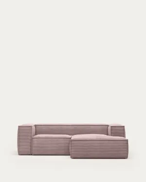 Blok 2-seater sofa with right chaise longue thick pink corduroy 240 cm by null, a Sofas for sale on Style Sourcebook