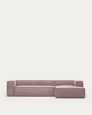 Blok 4-seater sofa with right chaise longue thick pink corduroy 330 cm by null, a Sofas for sale on Style Sourcebook