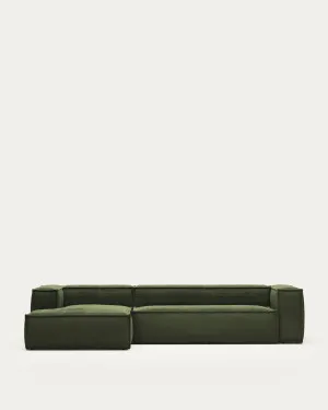 Blok 4-seater sofa with left chaise longue thick green corduroy 330 cm by null, a Sofas for sale on Style Sourcebook