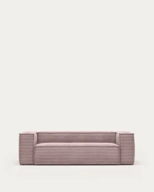 Blok 3-seater sofa thick in pink corduroy 240 cm by null, a Sofas for sale on Style Sourcebook