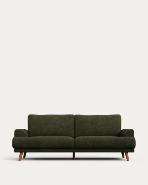 Karin 3-seater sofa green with solid beech wood legs with natural finish, 231 cm by null, a Sofas for sale on Style Sourcebook