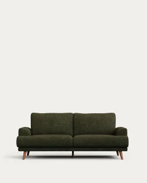 Karin 2-seater sofa green with solid beech wood legs with natural finish, 210 cm by null, a Sofas for sale on Style Sourcebook