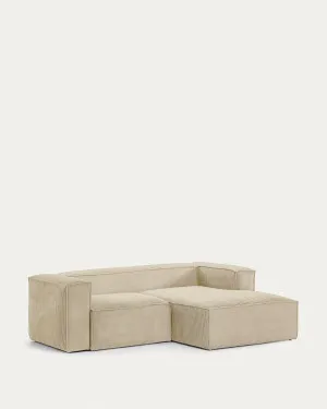 Blok 2 seater sofa with right side chaise longue in beige wide seam corduroy, 220 cm by null, a Sofas for sale on Style Sourcebook