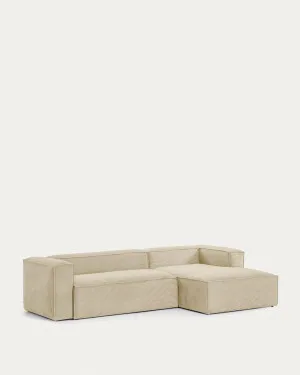 Blok 4 seater sofa with right side chaise longue in beige wide seam corduroy, 330 cm by null, a Sofas for sale on Style Sourcebook
