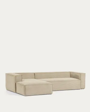 Blok 4 seater sofa with left side chaise longue in beige wide seam corduroy, 330 cm by null, a Sofas for sale on Style Sourcebook