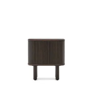 Mailen bedside table in ash veneer with a dark finish 50 x 55 cm by null, a Bedside Tables for sale on Style Sourcebook