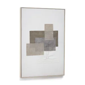 Mabell white wall hanging with multi-colour check 62 x 92 cm by null, a Painted Canvases for sale on Style Sourcebook