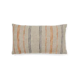 Setic blue and orange striped, linen cushion cover, 30 x 50 cm by null, a Cushions, Decorative Pillows for sale on Style Sourcebook