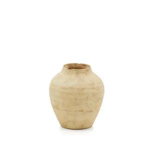 Silbet beige ceramic vase, 19 cm by null, a Garden Decor for sale on Style Sourcebook