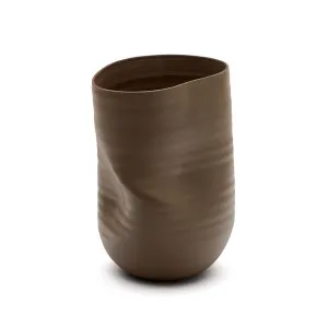 Macarelleta dark brown ceramic vase Ø 32 cm by null, a Vases & Jars for sale on Style Sourcebook