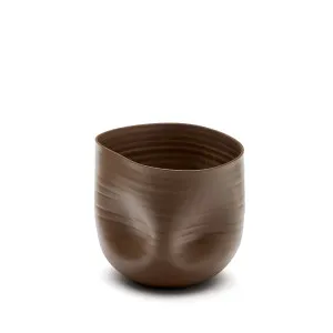 Macarelleta dark brown ceramic vase Ø 21 cm by null, a Vases & Jars for sale on Style Sourcebook