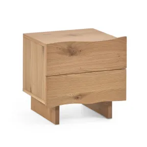 Rasha bedside table with oak veneer with natural finish 49 x 45 cm. by null, a Bedside Tables for sale on Style Sourcebook