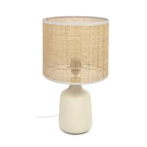 Erna table lamp in white ceramic and bamboo with natural finish1 by null, a Table & Bedside Lamps for sale on Style Sourcebook