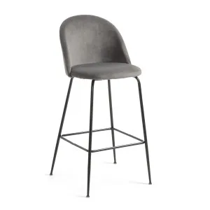 Grey velvet Ivonne stool height 65 cm by null, a Bar Stools for sale on Style Sourcebook